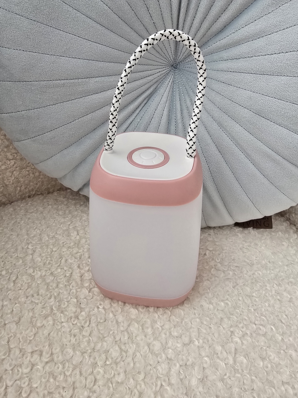 Portable Pink LED Lantern with Carry Handle - Stylish Soft Light